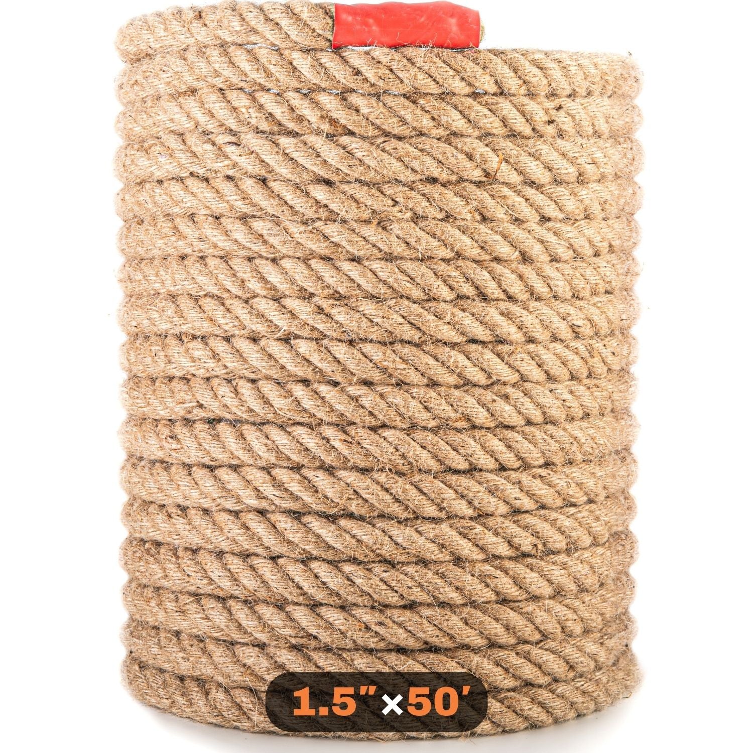 Manila Rope 1.5″×50′- Nautical Ropes - Natural Jute Rope - Large