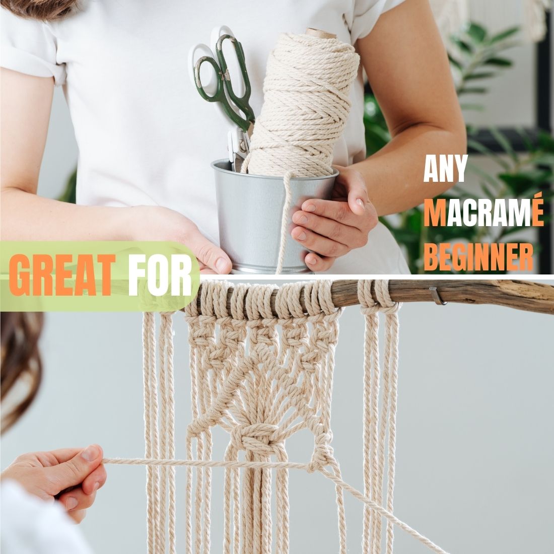 Macrame Cord Beige - 3mm×218Yards -100% Natural Cotton Macrame Cord for Crafting