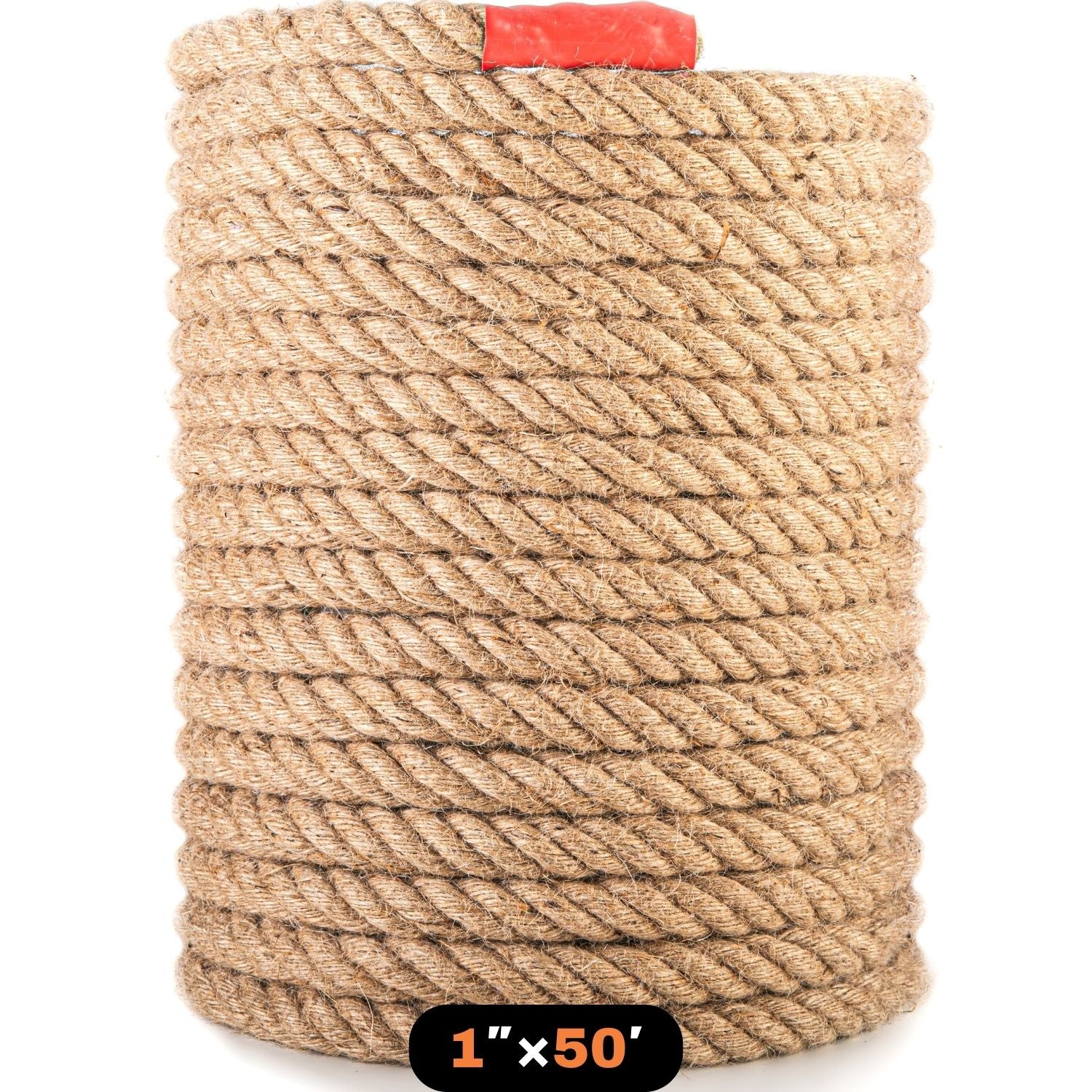 Manila Rope 1″×50′- Nautical Ropes - Natural Jute Rope - Large Decorative Hemp Rope - Thick Heavy Duty 